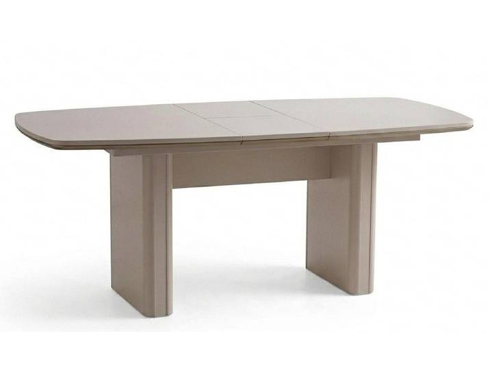 Xlmoebel Esstisch Beige-grauer Ausziehtisch im modernen geometrischen Design, Made in Europa