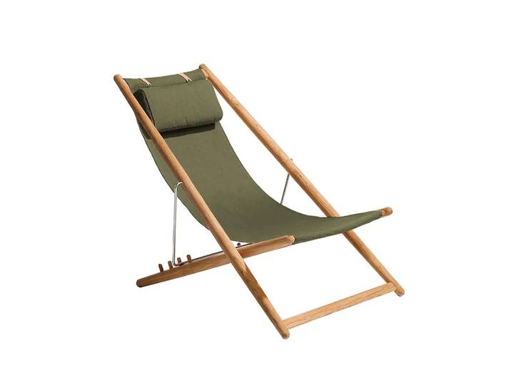 Skargaarden H55 Ruhesessel Teak Sunbrella Heritage Leaf Green