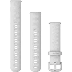 Garmin Quick Release Band 20, White with Polished Silver Hardware, Uhrenarmband, Weiss