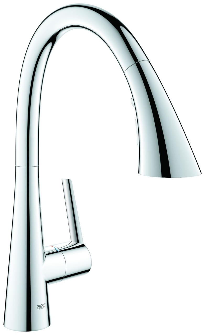 GROHE EH-Spültischbatterie Zedra 32294_2 C-Ausl. auszb. 3-Strahl-Spülbrause chrom, 32294002 32294002