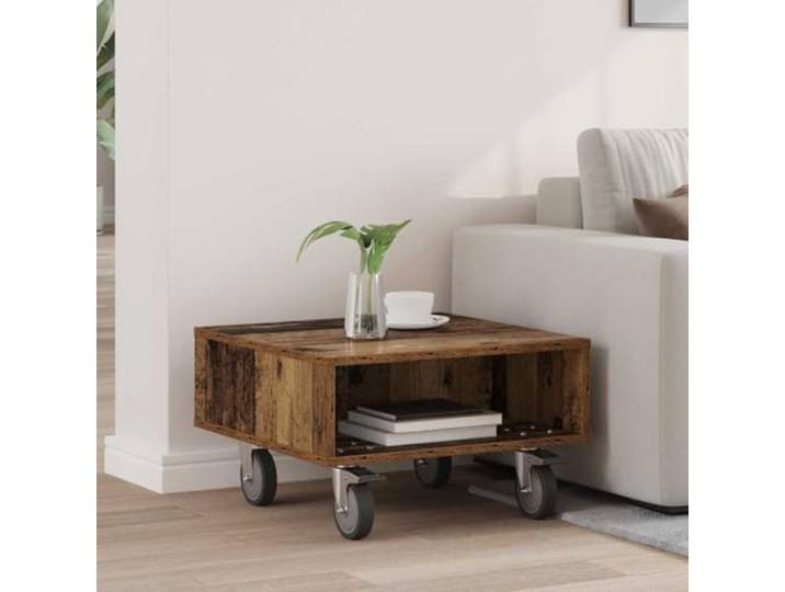 FMPGJLYH Beistelltisch mit Rollen, Kleiner Nachttisch, Holzwerkstoff Stabil & mobil, für Schlafzimmer & Wohnzimmer, Platzsparendes Design