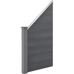 Gartenzaun Segovia 180x96 cm Schrägelement WPC Grau [neu.holz]