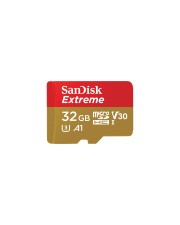 SanDisk Extreme Flash-Speicherkarte microSDHC/SD-Adapter inbegriffen 32 GB A1 / Video Class V30 / UHS-I U3 microSDHC (SDSQXAF-032G-GN6MA)