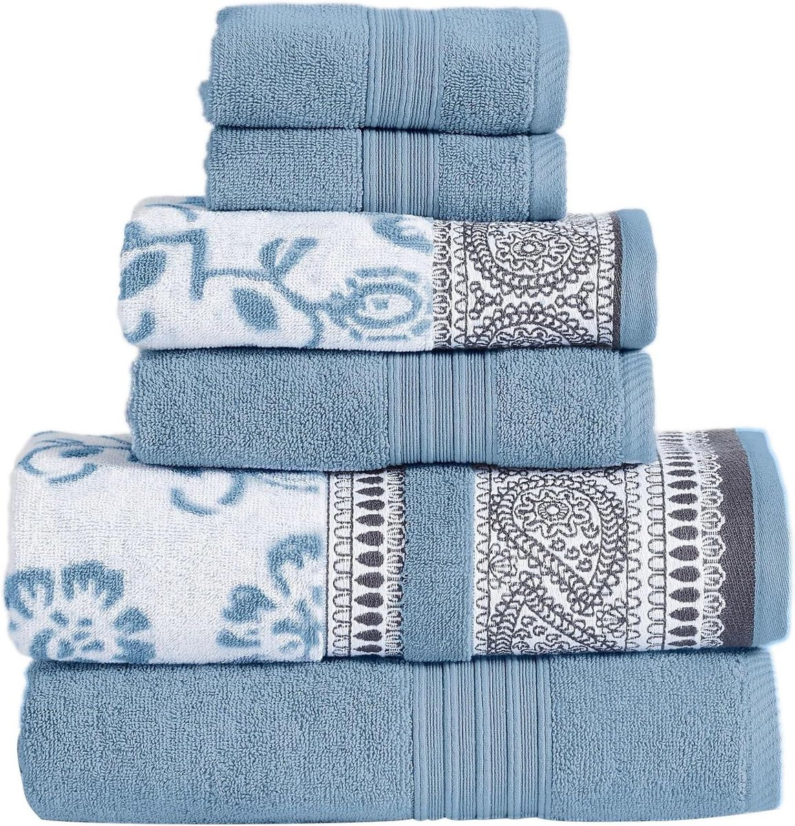 Blauwe Badkamer Textiel Set - Zachte en Absorberende Handdoeken voor Volwassenen - 69 x 137 cm