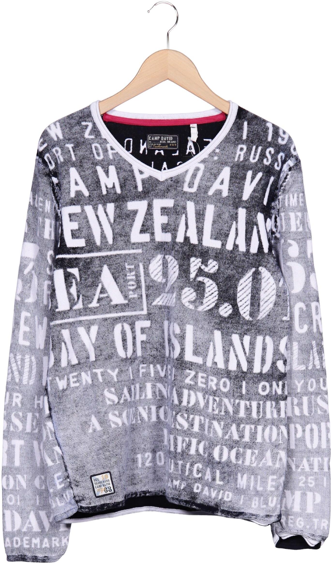 Camp David Herren Pullover, Grau, Gr. L, Baumwolle - Second Hand