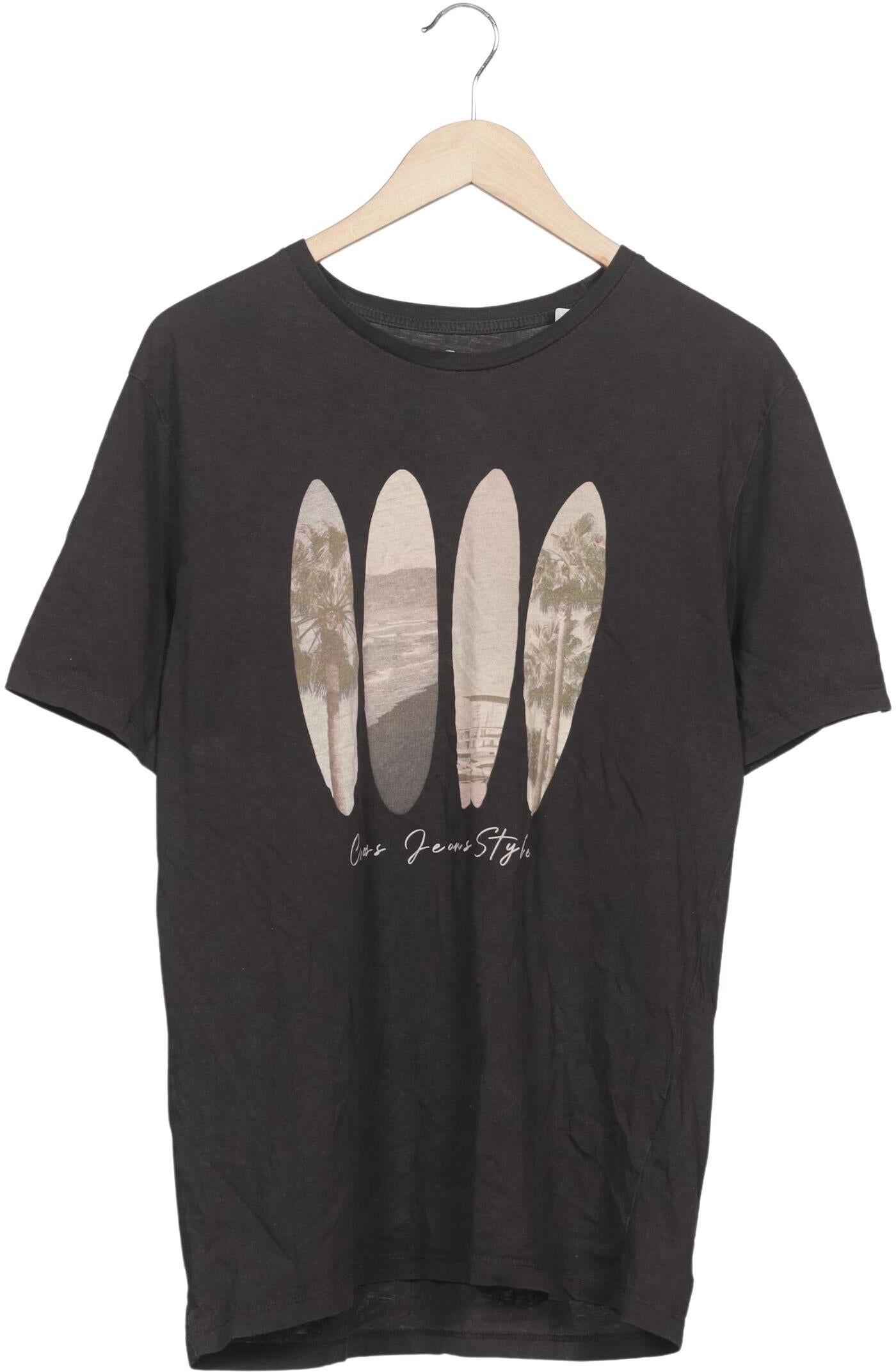 Cross Jeans Herren T-Shirt, Grau, Gr. Xxl, Baumwolle - Second Hand
