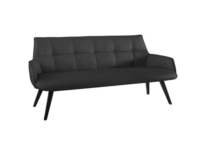 Novel Sitzbank, Schwarz, Holz, Echtleder, Color-Finish-Leder, Rauleder, Buche, massiv, 3-Sitzer, 160x89.5x64 cm, Fsc, Lederauswahl, Esszimmer, Bänke, Sitzbänke