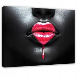 BILDER Frau Lippen Schwarz Modern 100x70