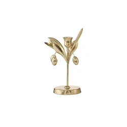 HOME STORY Kerzenhalter Olive   , gold , Metall , Maße (cm): B: 12 H: 20,7