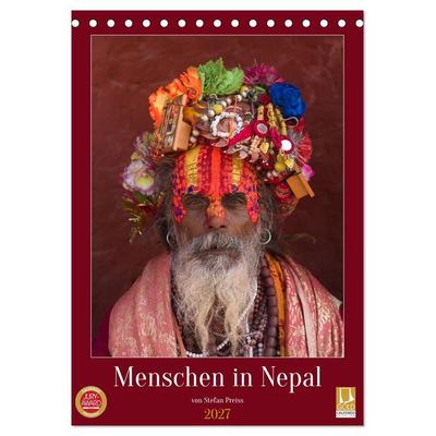 Menschen in Nepal (Tischkalender 2027 DIN A5 hoch), CALVENDO Monatskalender
