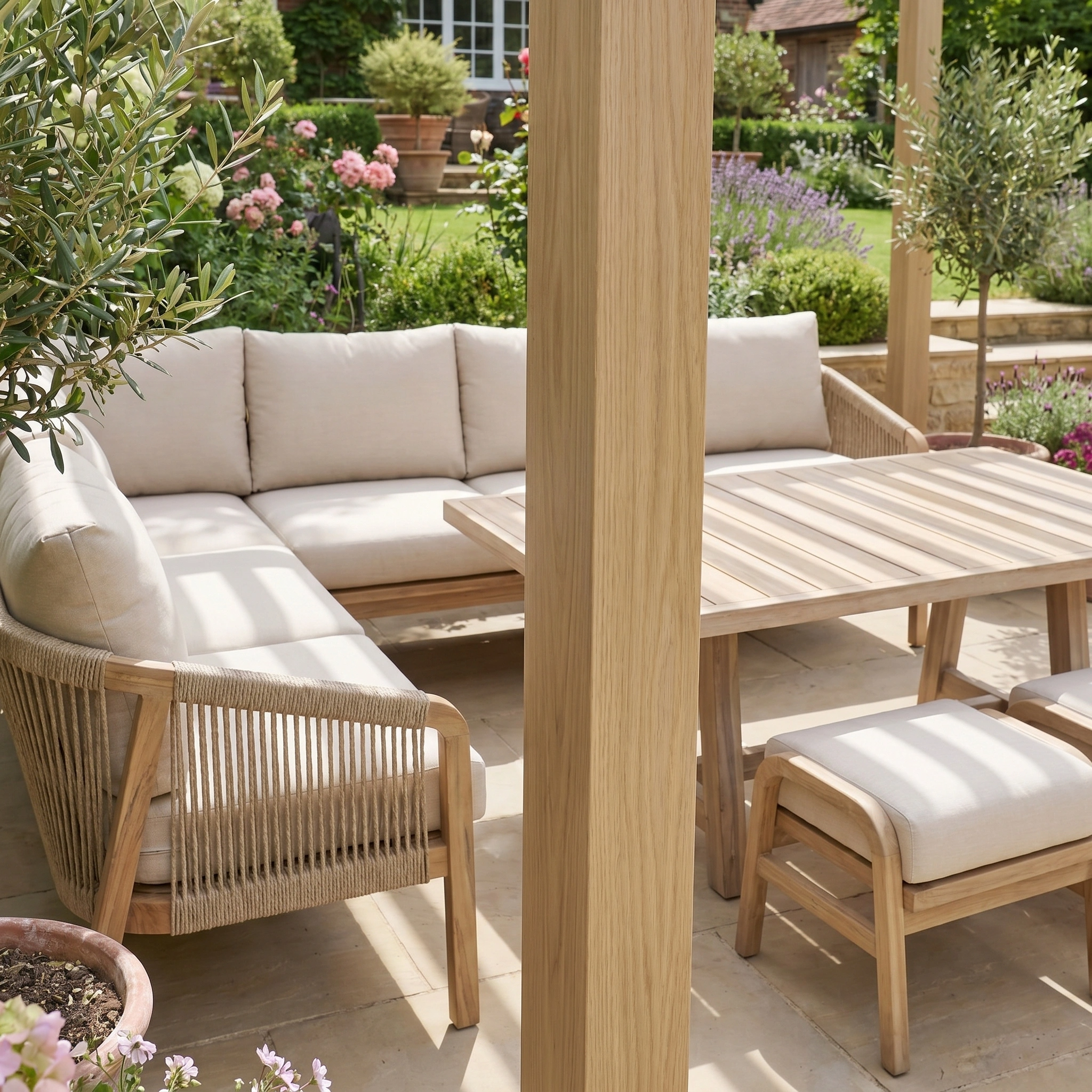 Harbour Lifestyle PergoSTET Lite Neo 3m x 3m Metal Square Pergola in Wood Effect