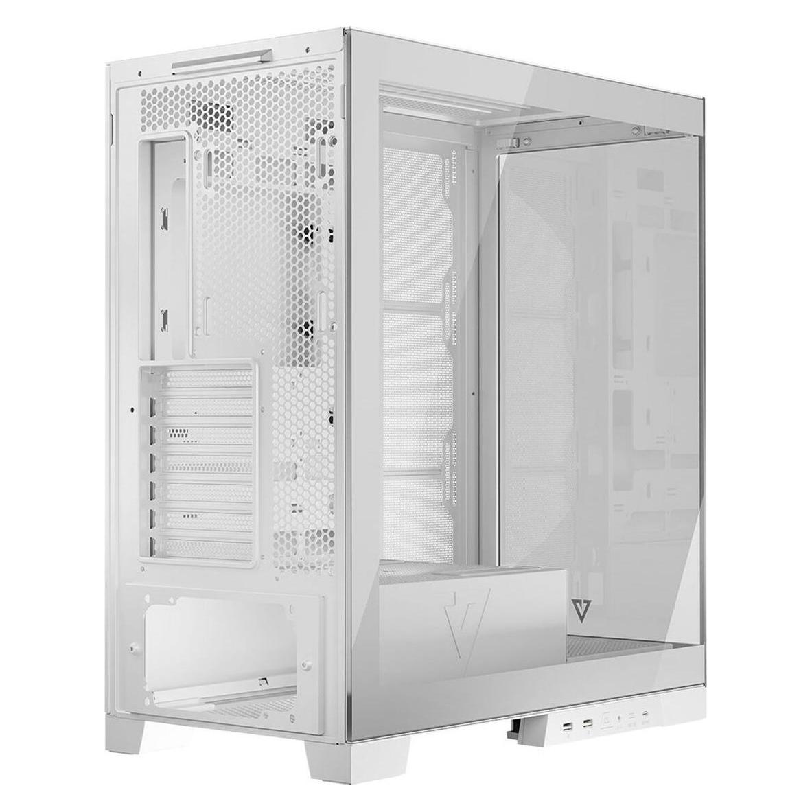 Modecom Computergehäuse Volcano SPACE MIDI USB 3.0 X 2 CYPE-C weiss (ATX, mATX, Mini-ITX) (AT-SPACE-PG-NF-10-000000-0002)