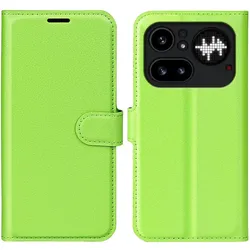 Cover-Discount Nothing Phone (4a) Pro - Leder Etui Hülle (Nothing Phone (4a) Pro), Smartphone Hülle, Grün