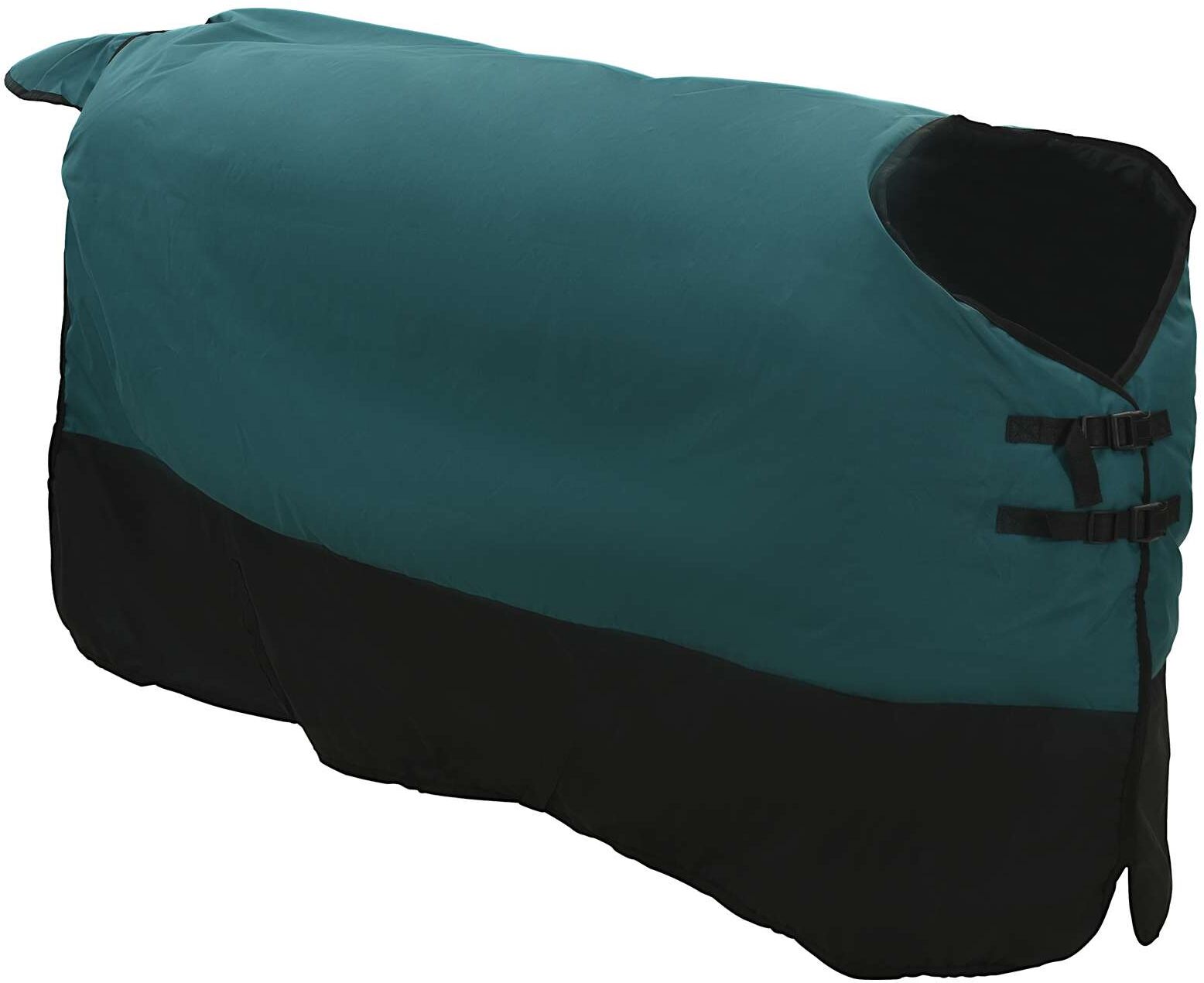 vidaXL Couverture Équine Vert foncé et noir 165 cm Polyester