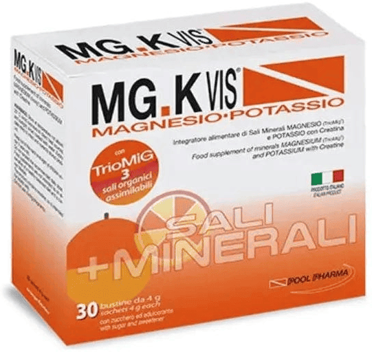 Mg-K Vis MG.K Vis Magnesio Potassio Arancia Integratore Sali Minerali 30 Bustine