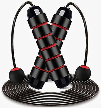 Inspired Finds Adjustable Ball Bearing Speed Wire Jump Rope With Foam Handles For Fitness two purpose red
