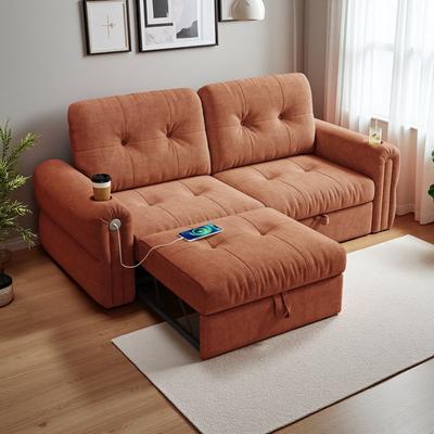 ZWYO HOSIMU 77-Inch Chenille Convertible Sofa Bed 2-in-1 Pull-Out Sleeper Sofa with High-Resilience Foam, Steel Frame Modern Loveseat Couch