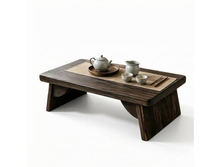 Zynqra Kleiner Teetisch,Couchtisch,Bodentisch,Tatami-Tisch,Beistelltisch Massivholz,niedriger Tisch for Boden Sitzen,dekorative Möbel,Erkerfenster und Teestuben(L80cm/31.5in*W38cm/15in)
