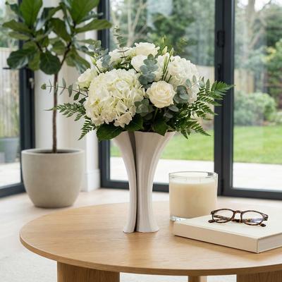 Sagebrook Home Stoneware Decorative Vase Modern Sculptural Elegant Curved Silhouette