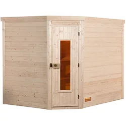 Weka Premium Massivholzsauna Turku 3 Massivholztür ohne Ofen