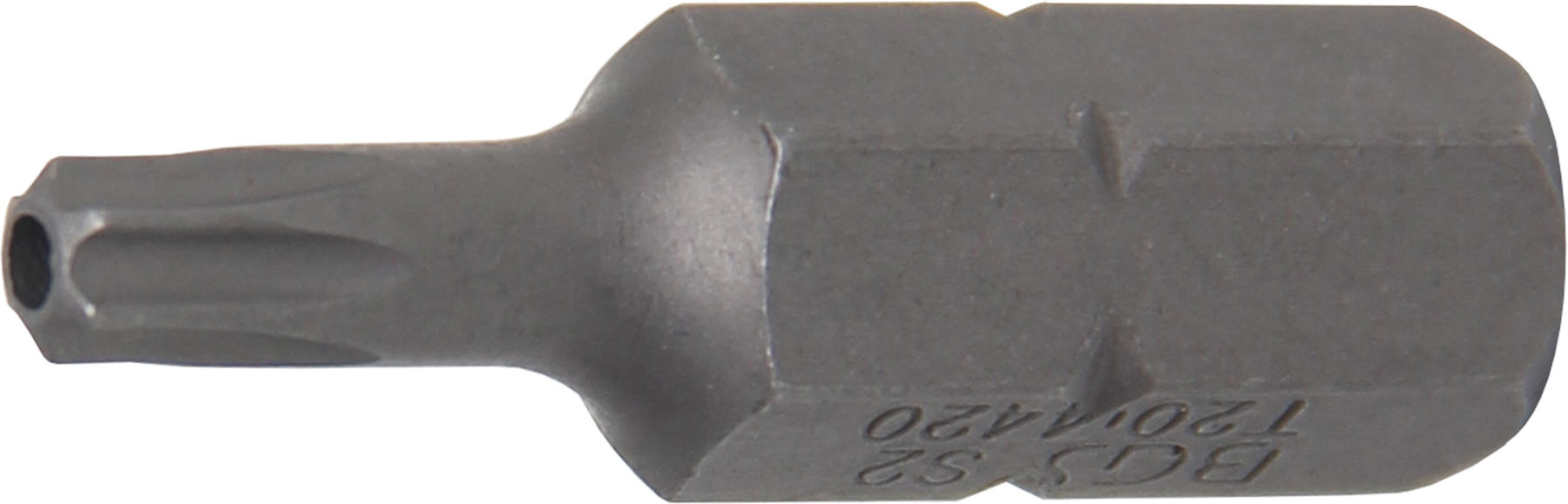 BGS Bit 4420, Länge 30 mm, Antrieb Außensechskant 8 mm (5/16"), T-Profil (für TX) mit Bohrung T20 ; BGS technic)