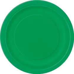 8 runde Teller dunkelgrün