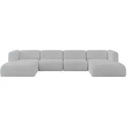 WOHNLANDSCHAFT MIRA-U2 408x179x70 Grau Cord