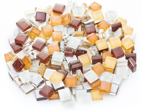 Softglas-Mosaik, Brauntöne, 10 x 10 mm, 200 g