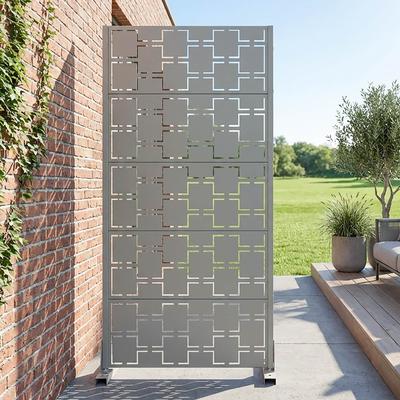 Dovelina 6 ft. H x 4 ft. Metal Privacy Screen Free Standing