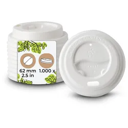 BIOZOYG 1000 Stück Becherdeckel Coffee-to-go Deckel Kunststoffdeckel für Einwegbecher stapelbar recycelbar mit Trinköffnung lebensmittelecht