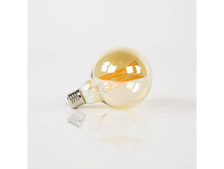 Ampoule globe à filament 9,5 cm (E27), verre ambré [G95]