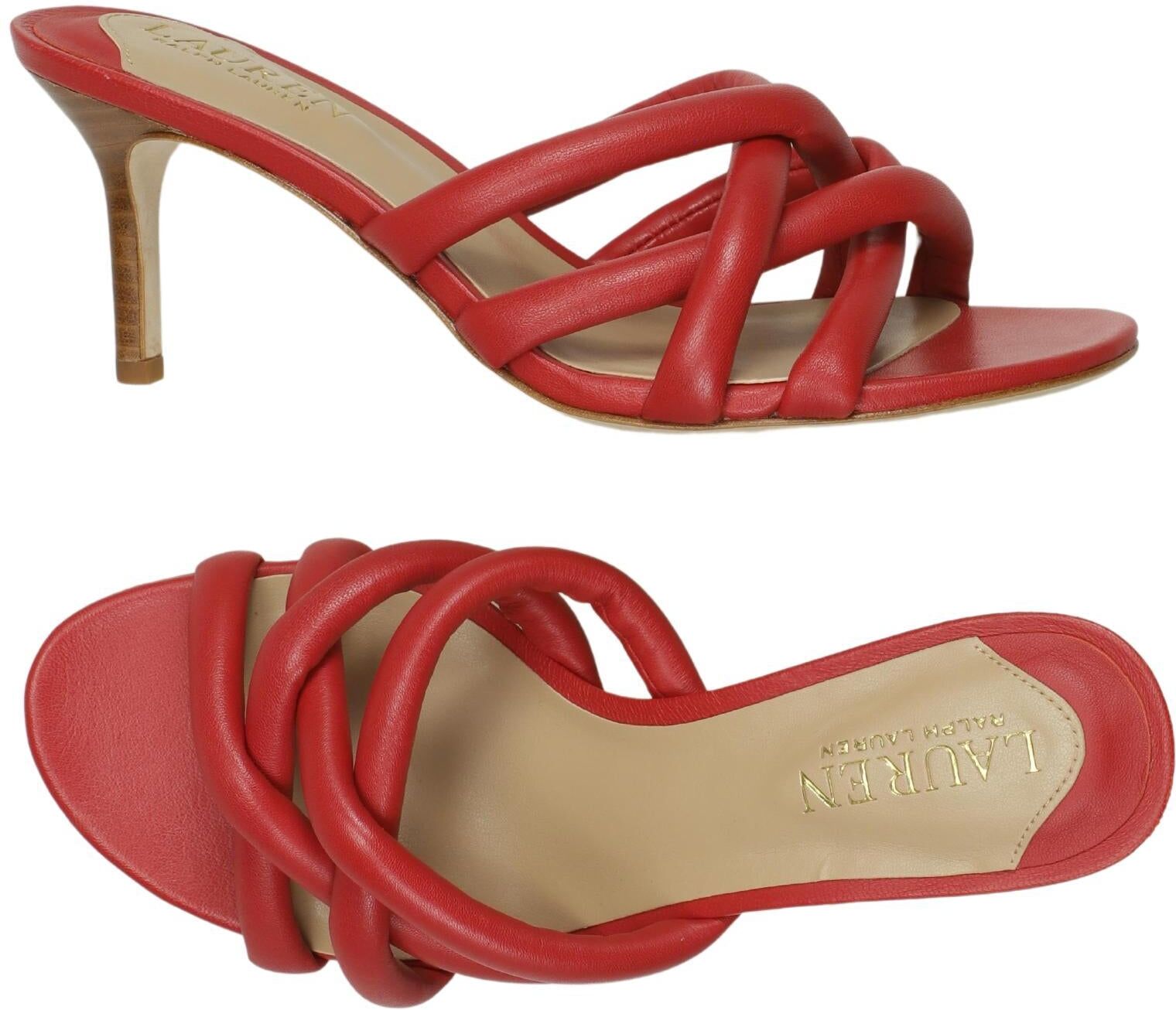 Lauren Ralph Lauren Damen Sandalen, Rot, Gr. EU 37, Leder - Second Hand