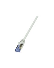 LogiLink PrimeLine Patch-Kabel RJ-45 M bis M 3 m SFTP PiMF CAT 7 halogenfrei geformt ohne Haken Grau (CQ4062S)