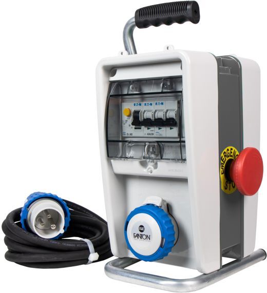 Fanton Quadro Da Cantiere Eolo Asc Ip65 3 Prese Cee 3kw, Cavo 4mt Ccon Pulsante Di Emergenza