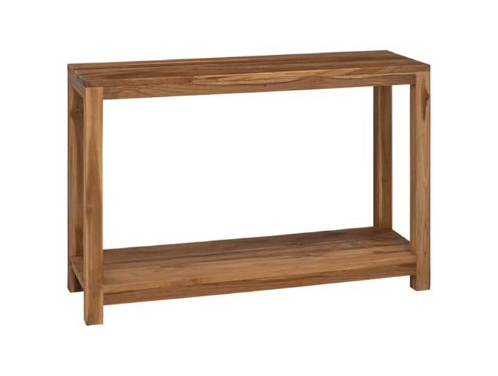 smnyxs Konsolentisch, Natur, Teak, massiv, 110 x 35 x 75 cm Robustes körniges Holz, einfache Pflege, vielseitiges Design, geeignet für Wohnzimmer, Flur, Schlafzimmer, einfache Montage