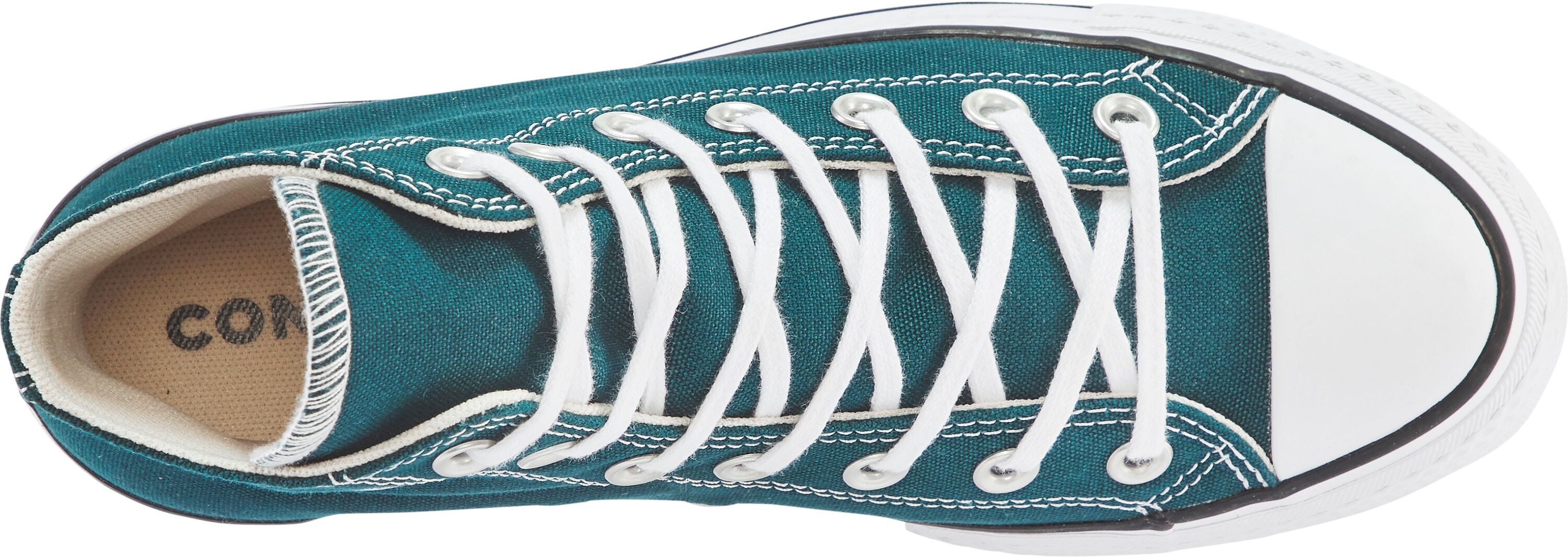 Sneaker CONVERSE "CHUCK TAYLOR ALL STAR LIFT", Damen, Gr. 36, atmungsaktiv, schwarzly jaded, weiß, schwarz, Textil, Schuhe Sneaker schwarzly jaded, weiß, schwarz 36, atmungsaktiv