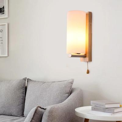 Multicon Wholesale Hub Modern Wooden Glass Wall Sconce Lamp For Bedroom & Living Room Modern Wooden Glass Wall Sconce Lamp For Bedroom & Living Room