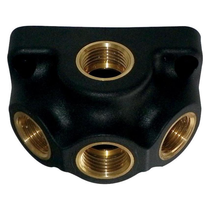 Lüdecke 4-Weg Verteiler für Druckluftkupplungen mit Innengewinde, aus Kunststoff/Messing (74846139)