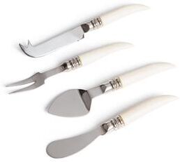 Polished Nickel 4-piece Bone Handle Cheese Knives Set