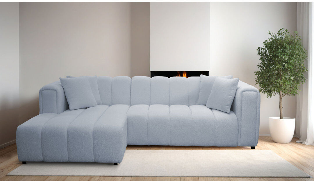 17 Stories Oheneba 3 Seater Corner Sofa Atlantic Grey 85cm H X 278cm W X 170cm D