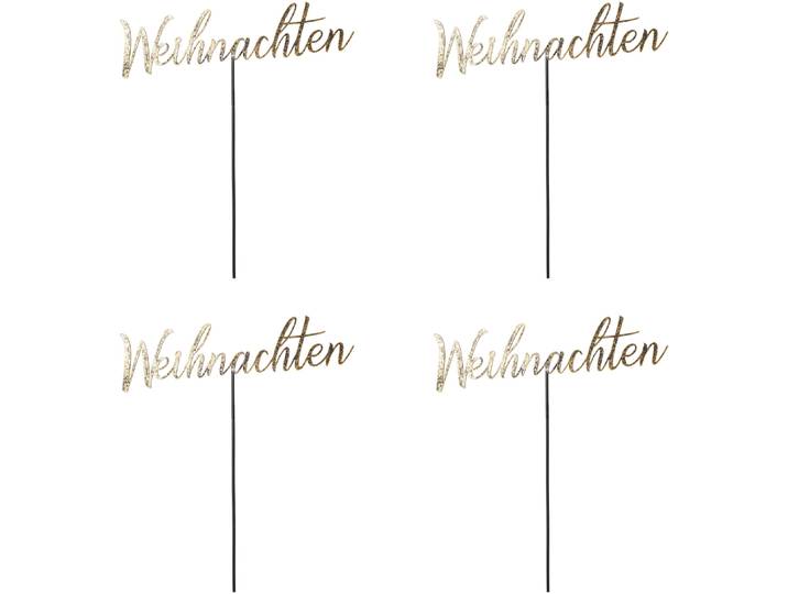Deko-Schriftzug CREATIV DECO Weihnachtsdeko , gold (goldfarben), B:22cm H:24cm, Metall, Dekofiguren, Deko-Schriftzug, zum Stecken