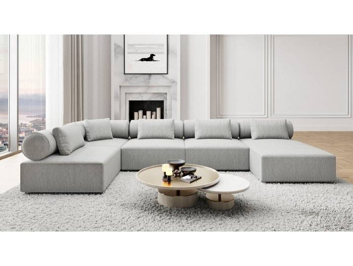Sofa Dreams Wohnlandschaft Polster Luxus Sofa Stoff Wohnlandschaft Laguardia U Form Polstersofa, Loungesofa