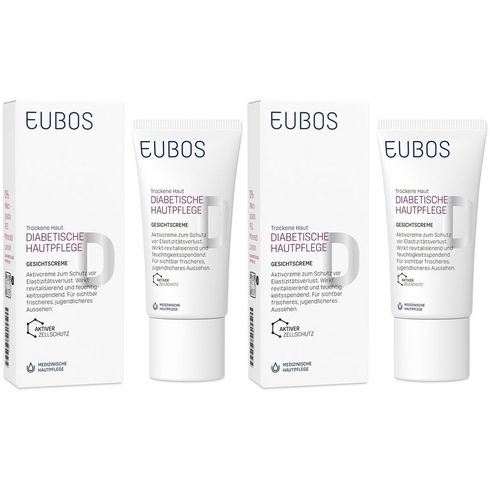 Eubos Diabetische Haut Pflege Gesicht Creme 2x 2x50 ml