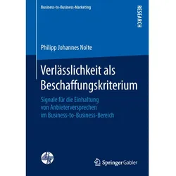 Verlässlichkeit als Beschaffungskriterium, Fachbücher von Philipp Johannes Nolte
