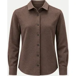Flanell-Baumwollbluse Braun 44