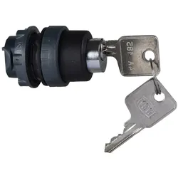Schneider Electric ZB5AFDA Drucktaster, Frontelement, Harmony XB5, Kunststoff, schwarz, 2 Stellungen, Schlüsselentriegelung, DOM 4A185