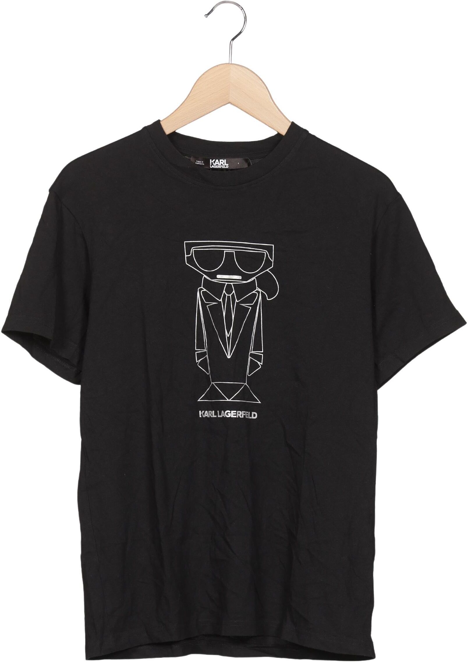 Karl by Karl Lagerfeld Herren T-Shirt, Schwarz, Gr. S, Baumwolle - Second Hand