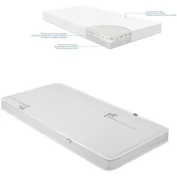 Kikkaboo Babybett Matratze Night Dream 120 x 60 x 10 cm, 3D Schaumschicht grau