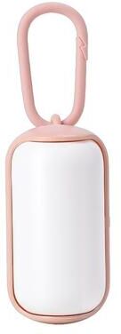 Snug & Styled Portable Dog Poop Bag Dispenser & Hands Free Waste Pickup Tool With 15 Bags pink+white