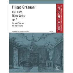 3 Duos op.4 für 2 Gitarren Partitur und Stimmen, Fachbücher von Filippo Gragnani